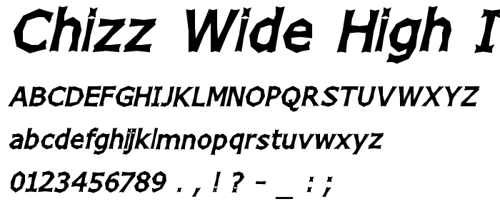 Chizz Wide High Italic font
